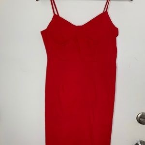 Red mini dress